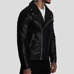 THE CULT - Casaca Biker en eco-cuero – solapa asimétrica estilo Biker