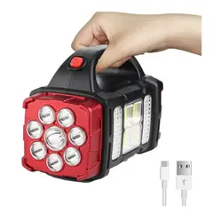 SEISA - Linterna Recargable de Mano para Acampar Con Cargador Solar