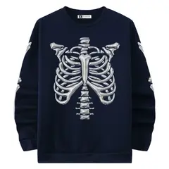 YANSUS - Polo Hombre Negro Esqueleto