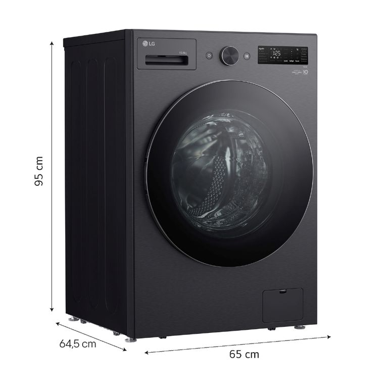 Avaseca Automática WD15EBNTSPG 15Kg Lavado 8Kg Secado Carga Frontal Negro