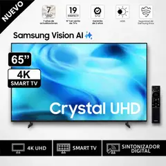 SAMSUNG - Televisor Smart TV 65" Crystal UHD 4K UN65U8000HGXPE - Nuevo 2026