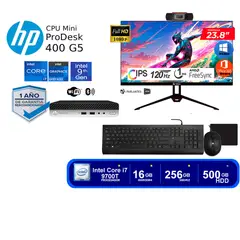 HP - ProDesk Mini 400 G5 I7 9na 16GB RAM 256GB SSD + 500GB HDD + Monitor Led 24"