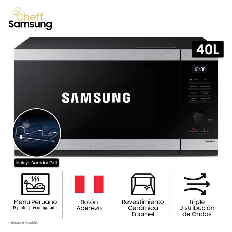 Horno Microondas Cheff 40L MG40DG5524ATPE con Dorador