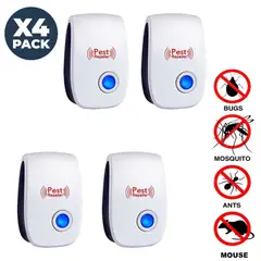 OEM - Pack x4 Ahuyentador De Roedores Insectos Ultrasónico Para Interiores Casa