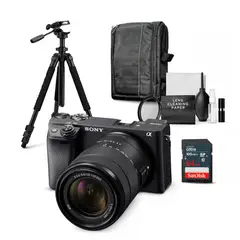 SONY - Cámara Alpha a6400 Mirrorless + Lente 18-135mm + Kit Ultimate de Accesorios