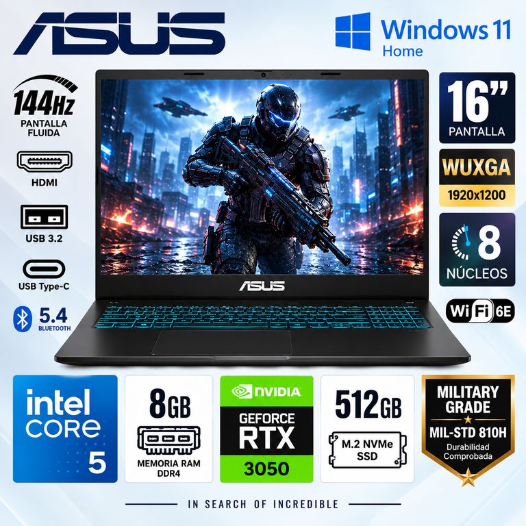 Laptop Gaming V16 V3607VJ-RP067W Intel Core 5 210H 8GB RAM 512GB SSD RTX 3050 6GB 16" WUXGA