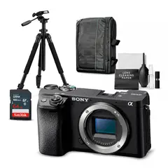 SONY - Cámara Alpha a6400 Mirrorless Cuerpo Solo + Kit Ultimate de Accesorios