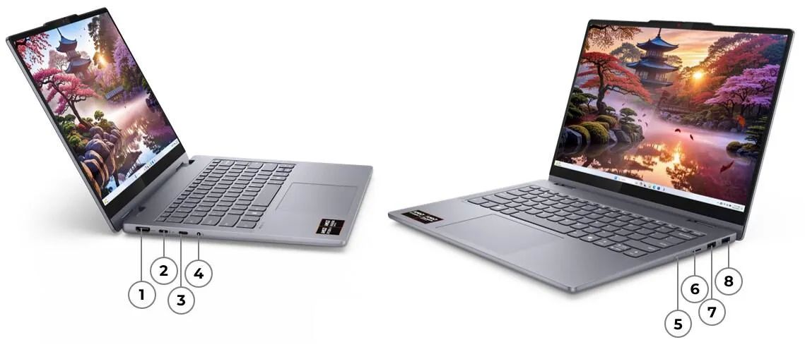 Laptop 2 en 1 Ryzen 7 350 16GB 512GB SSD 14" FHD Windows 11 Pro