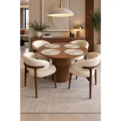 STIL NOVO - Juego de Comedor 4 Sillas RIVERA
