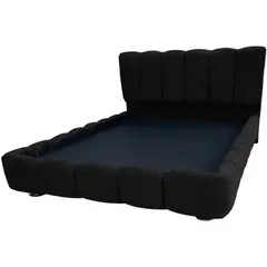 GENERICO - Cama Nube Olimpo Queen Roble y Tela Velvet - No Incluye Colchón