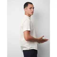 ISAGUE - CAMISA CUELLO NERU LINO MANGA CORTA