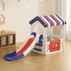 CRECER KIDS - Casita de Ensueño con tobogan azul