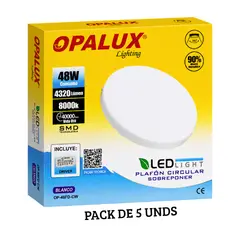 OPALUX - Panel Plafon LED Hielo 48W Luz Blanca - Pack de 5 Unidades