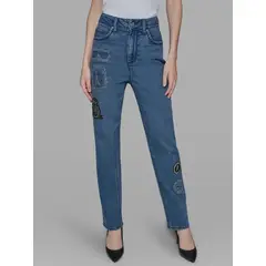 KARL LAGERFELD - JEANS CON DISEÑO DE PARCHES KL