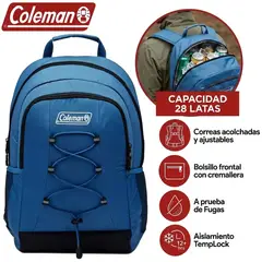 COLEMAN - Mochila nevera portátil CHILLER de 28 latas con laterales blandos