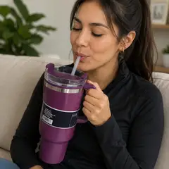 GENERICO - Vaso de 1200ml Tomatodo de plástico y acero en la base - Vino