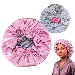 GENERICO - Gorro de Satín Doble Capa y Reversible - Ajustable Anti-Frizz