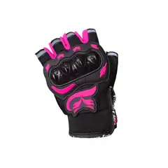 FOX - Guantes Bat Mitones corto negro rosa