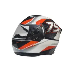 SHIRO - Casco moto BLANCO NARANCA ECER DOT