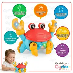 GENERICO - Cangrejo Bailarín Interactivo con Luces y Sonidos para Estimulación Temprana