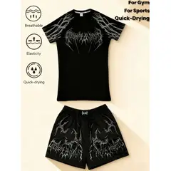 BLOEM - Conjunto Deportibo de Camiseta y Short Gym Para Hombre