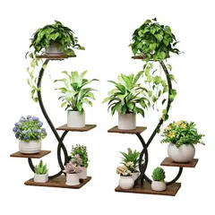 ANYHOGAR - Organizador Repisa Decor Estante Planta Librero Luz 1 Par
