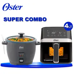 OSTER - SUPER COMBO DE Freidora 4Lt Digital Con Vent + Olla Arrocera 1.8L Antiadherente