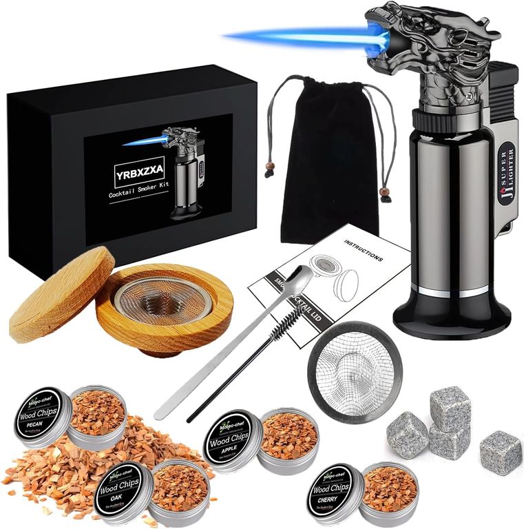 Kit de Ahumador de Whisky y Coctelería, Ahumador de Cocteles con Antorchasin Butano