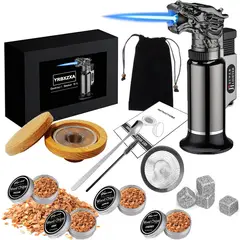 PUREPOWER - Kit de Ahumador de Whisky y Coctelería, Ahumador de Cocteles con Antorchasin Butano
