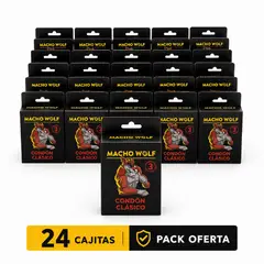 GENERICO - 72 Condones Macho Wolf Clásico Látex Lubricado