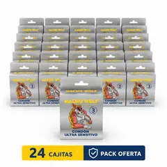 GENERICO - 72 Condones Macho Wolf Ultra Sensitivo Látex Lubricado