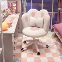 GENERICO - Silla De Tocador Kawai Escritorio Giratoria Huellita Almohadilla Ruedas Premium 190417 r