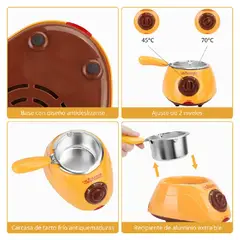 GENERICO - Olla Chocolatera Eléctrica para Derretir Chocolate con Moldes Incluidos