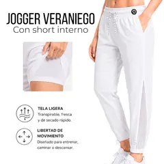 ROHS - Pantalón Jogger Deportivo Para Mujer Blanco
