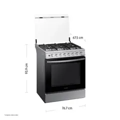 SAMSUNG - Cocina a Gas, 6 hornillas Black Smog NX52T5311PS