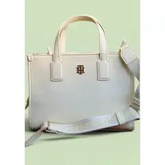 TOMMY HILFIGER - Cartera City Summer Mini Tote Amarillo Mantequilla Detalles Dorados