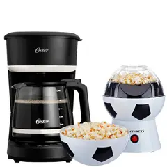 OSTER - Cafetera Programable de 12 Tza BVSTDCP121B + Máquina de Pop Corn Imaco