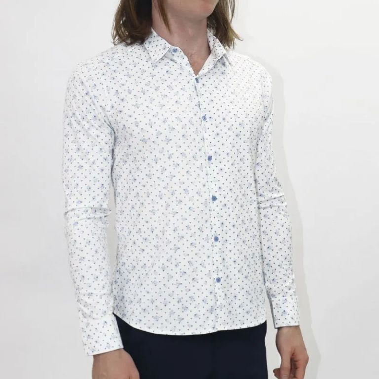 Camisa manga larga Print floral Entalle Perfect Fit