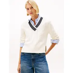 TOMMY HILFIGER - SWEATER CRICKET CABLE V-NK FESTIVE SWT TH