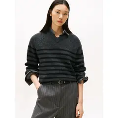 TOMMY HILFIGER - SWEATER CHUNKY WOOL CASH V-NK LS SWT TH