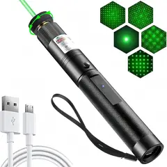 GENERICO - Puntero Láser Verde 3000m Recargable USB-C para Exterior y Oficina