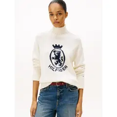 TOMMY HILFIGER - SWEATER WOOL BLEND GRAPHIC MOCK-NK SWT TH