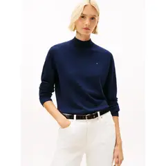 TOMMY HILFIGER - SWEATER WOOL CASH MOCK-NK LS SWT