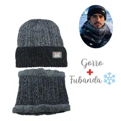 POLAR - Conjunto de Gorro más Cuellera Para Este Invierno Gris