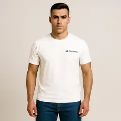 SONY - Polo Blanco Press Start PlayStation Caballero