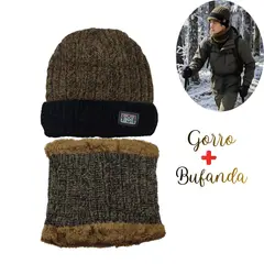 POLAR - Gorro más Bufanda Para Este Invierno Marrón