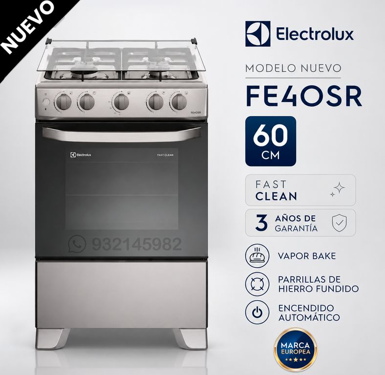 Cocina 4 quemadores Efficient VaporBake Silver FE4OSR