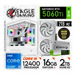 NVIDIA - Computadora PC Gamer INTEL CORE I5 12400F + RTX 5060TI 8GB + RAM 16GB + SSD 2TB