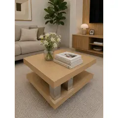 DEMYM - MESA DE CENTRO ENCHAPE ROBLE BLANCO