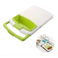 WELL BEING - Tabla de Picar Multifuncional con Bandeja Recolectora y Contenedor Accesorio de Cocina